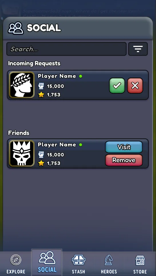 Rituals Friends List UI